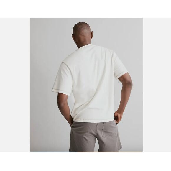 Madewell‎ Mens Shirt XS Recycled Cotton Blend Henley Creme Fraiche NL138 - Picture 2 of 8